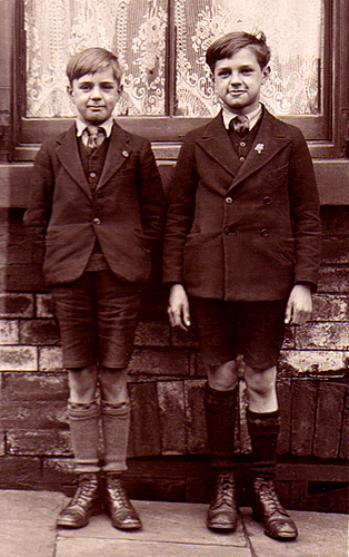 Brother Tony & Alex outside the house in Legal Row c.1927