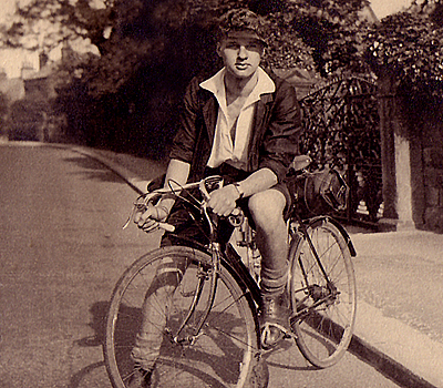Alex and bicycle in the late 1930's