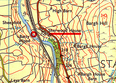 OS map of Sherwood House Farm location
